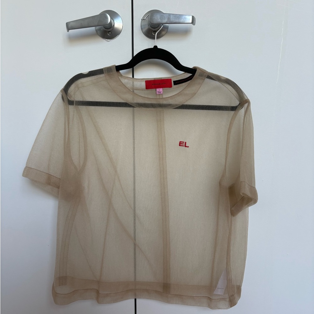Eckhaus Latta Sheer Tan Short Sleeve Tee